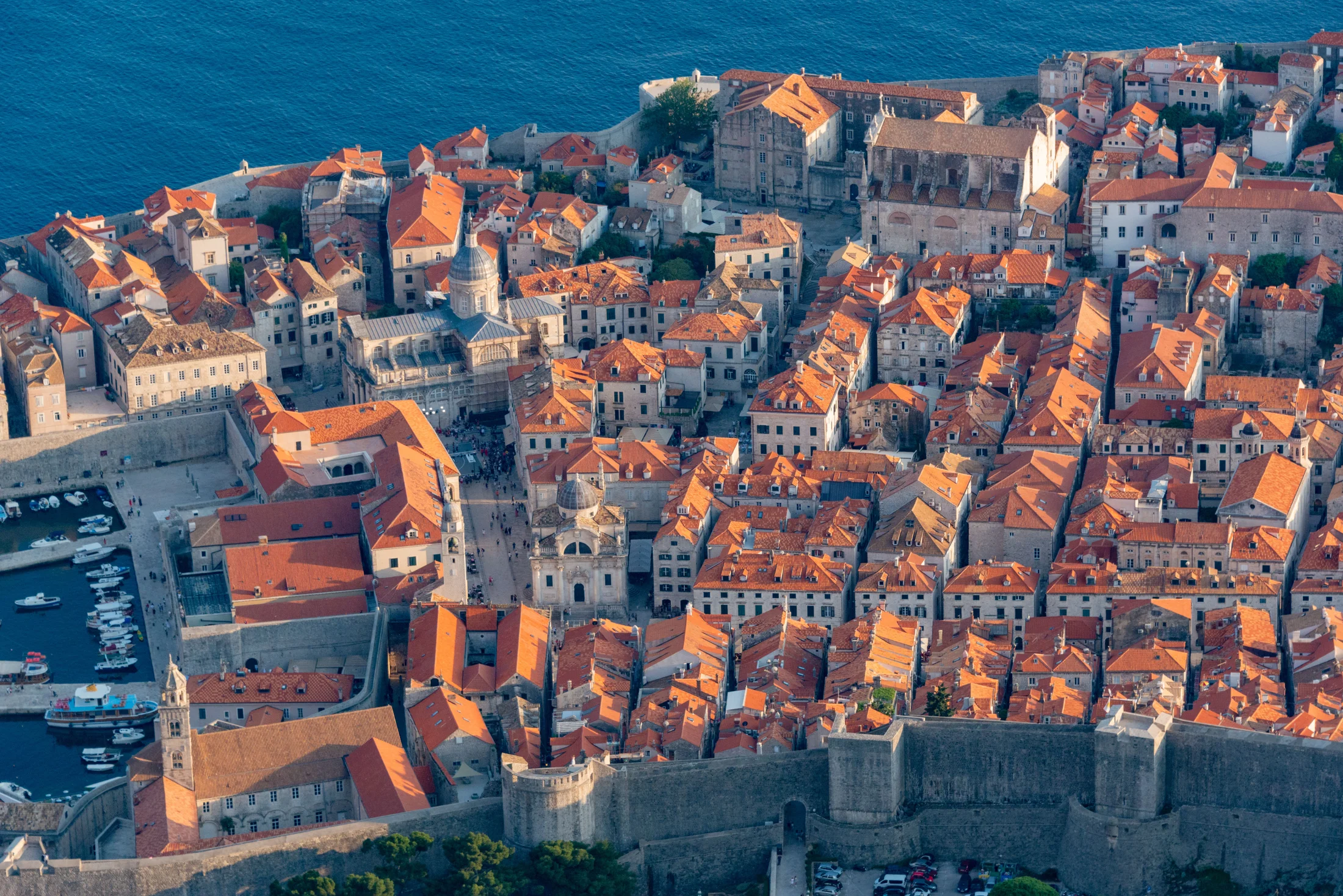 Terracotta rooftops inside Dubrovnik city walls